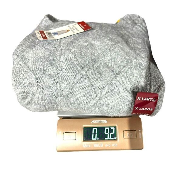 Vince Camuto Women's Cable Sweater Light Heather Grey Size XL - Picture 10 of 10